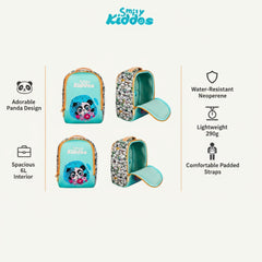 Charming Panda Preschool Backpack 6L - Light Blue Kids School Bag