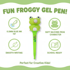 Smily Kiddos Cute Green Frog Gel Pen | 0.5mm Blue Ink
