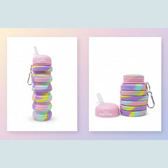 Smily Kiddos Collapsible Silicone Water Bottle – Camouflage Pink 550 mL