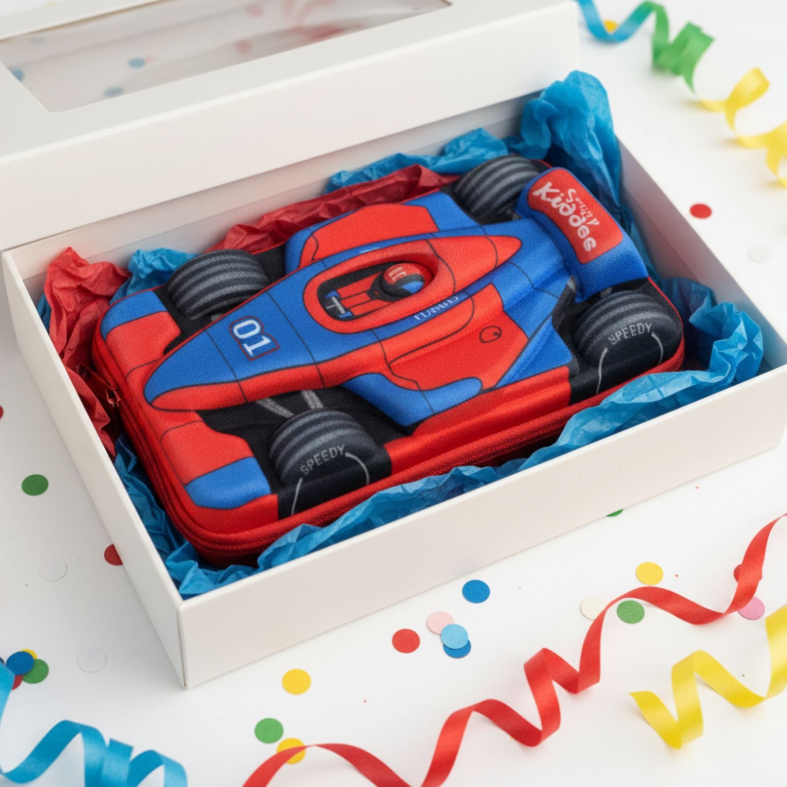 Smily Kiddos 3D Racing Car Pencil Case | Hard Shell EVA Pencil Box for Kids