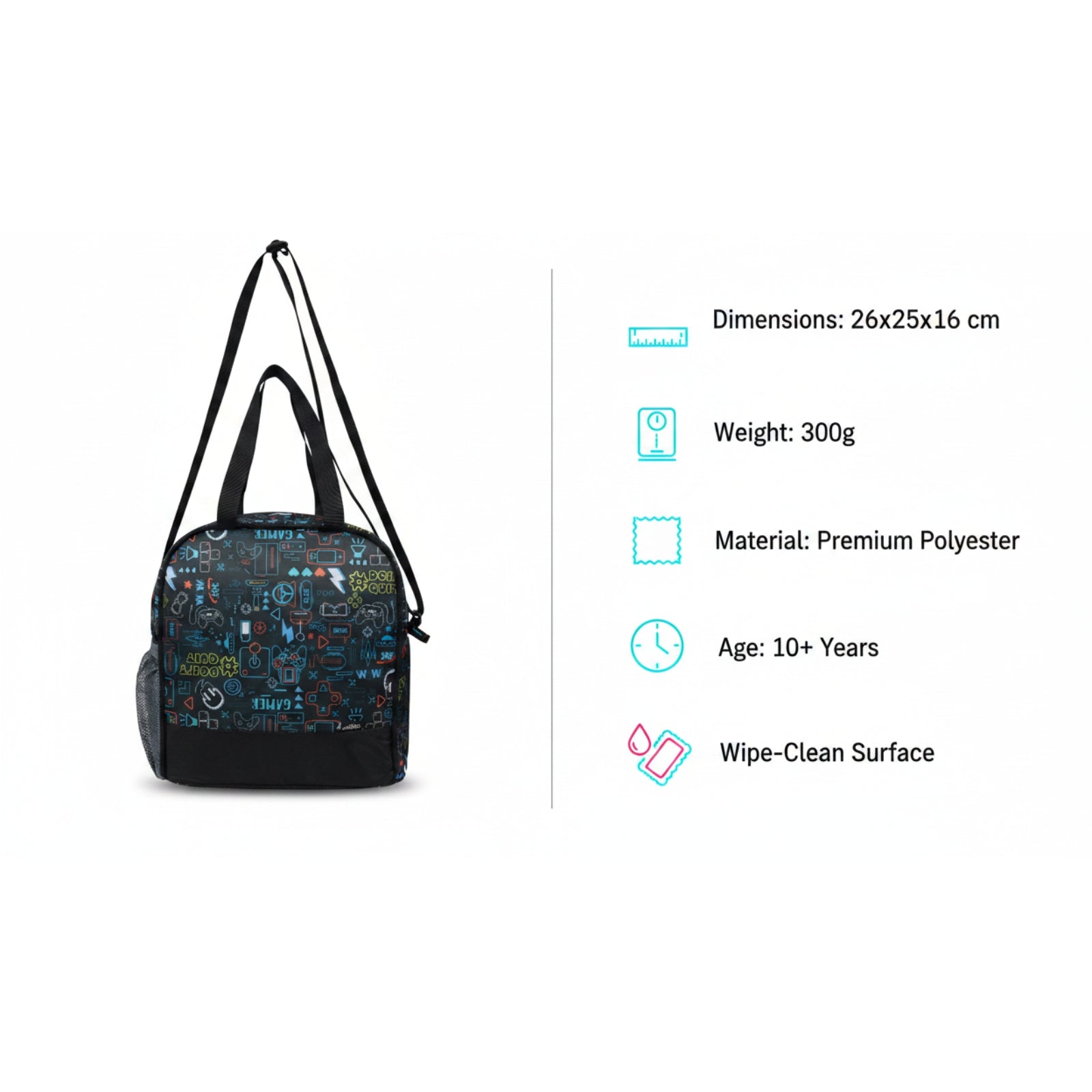 Joy Lunch Bag Senior – Arcade Fuel Theme | Grey