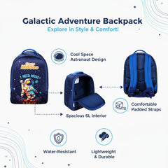 Galactic Adventure Neoprene Preschool Backpack – Navy Blue