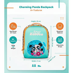Charming Panda Preschool Backpack 6L - Light Blue Kids School Bag
