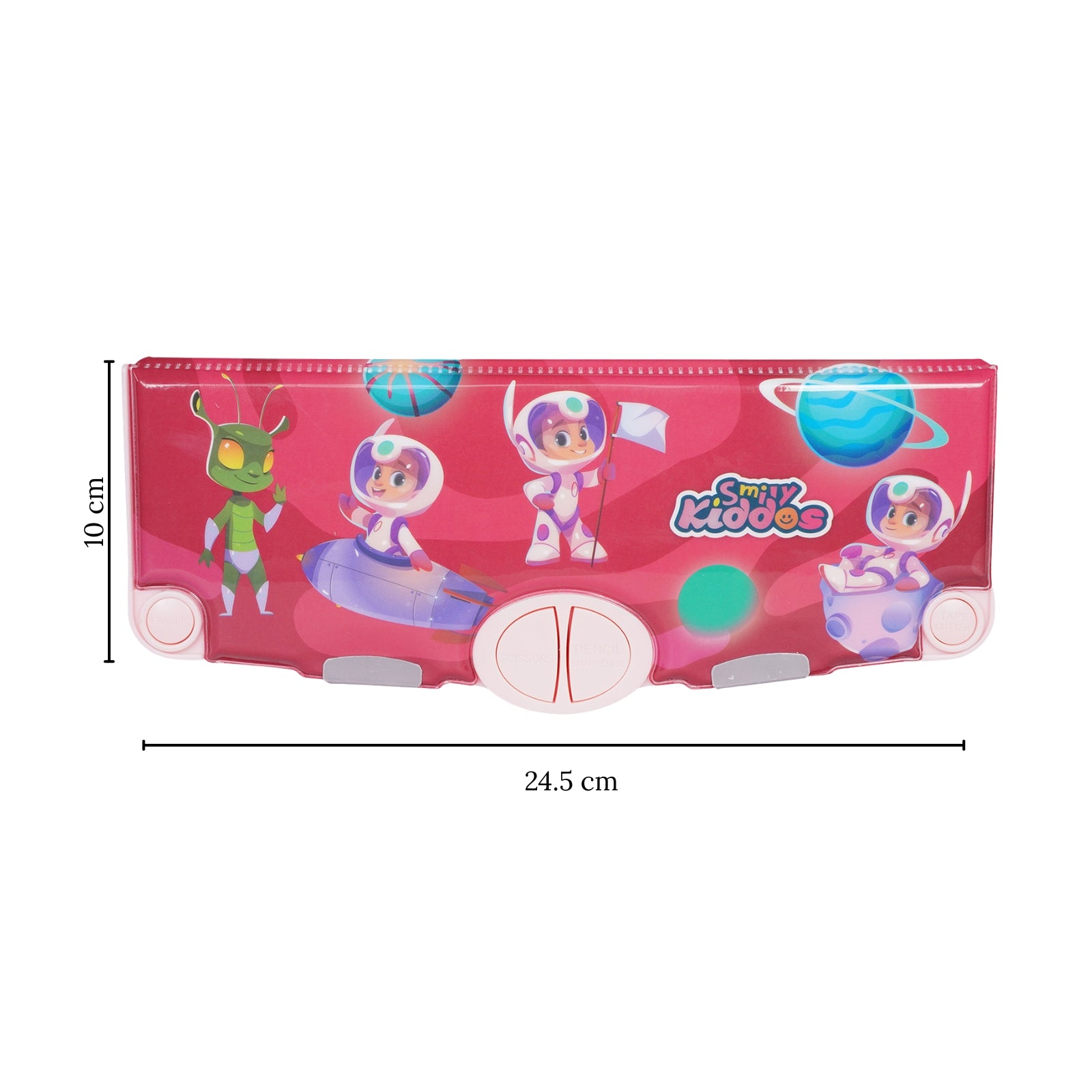 Smily Kiddos Pop-Out Pencil Box for Kids | Astronaut Theme (Red)