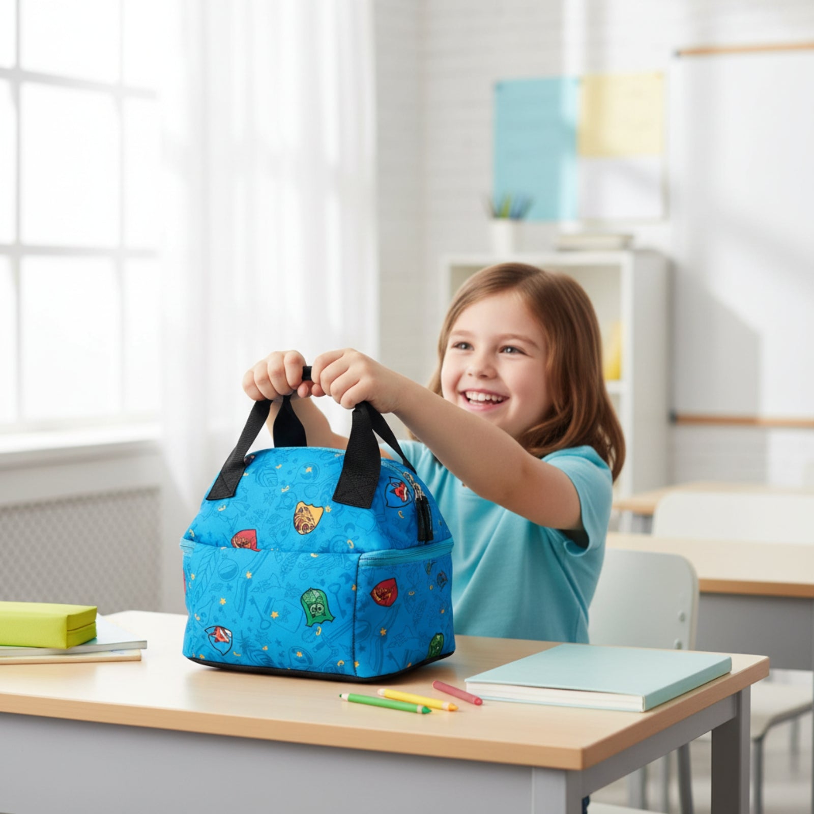 Smily Kiddos Double Decker Lunch Bag Wizard Theme - Blue