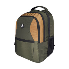 Mike Crayon Plus Laptop Backpack - Olive Green & Dark Brown
