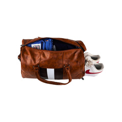 Mike Bags Duffle Bag with Shoe Compartment - Brown