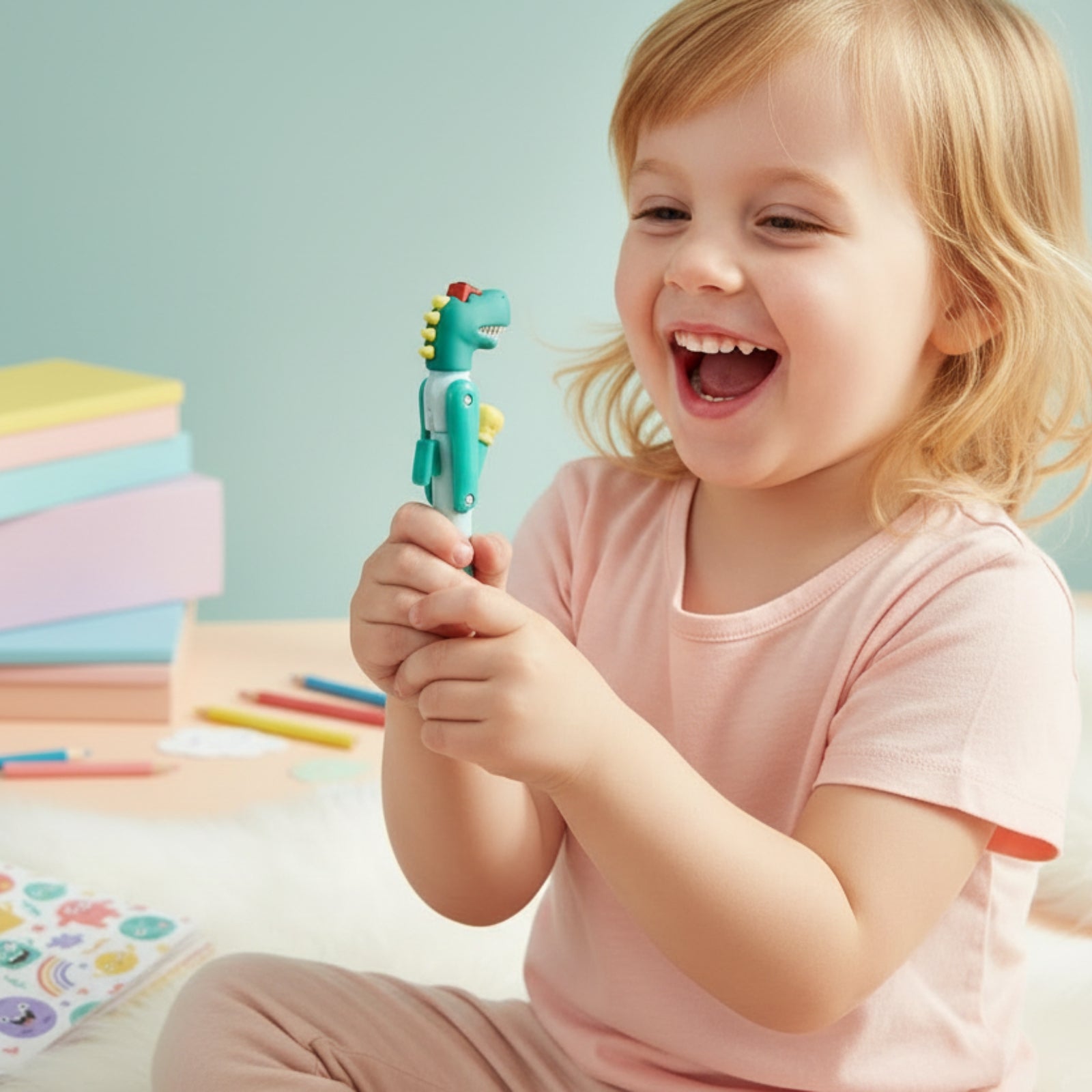 Smily Kiddos Boxing Funny Dino Pen – Green