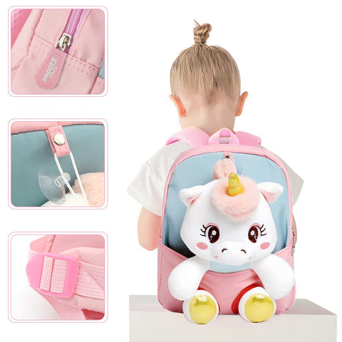Image of Smily kiddos Unicorn Plush Toy Backpack -Pink
