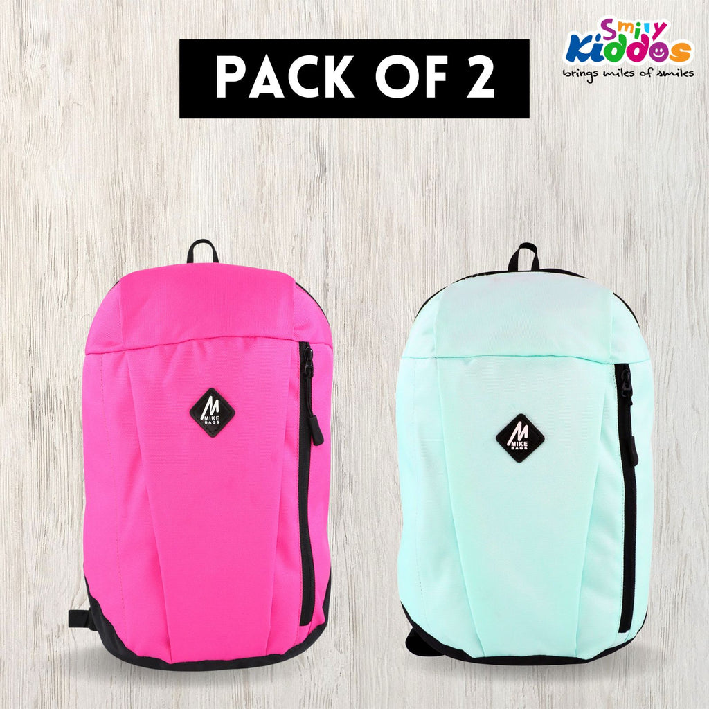 Mike Bags Casual Unisex Backpack Combo - ( Sea Green and Pink )