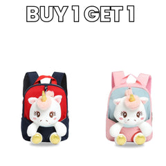 Smily Kiddos Unicorn Plush Backpack Combo – Pink & Red | Buy 1 Get 1