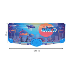 Smily Kiddos Pop-Out Pencil Box for Kids | Robot City Theme Blue