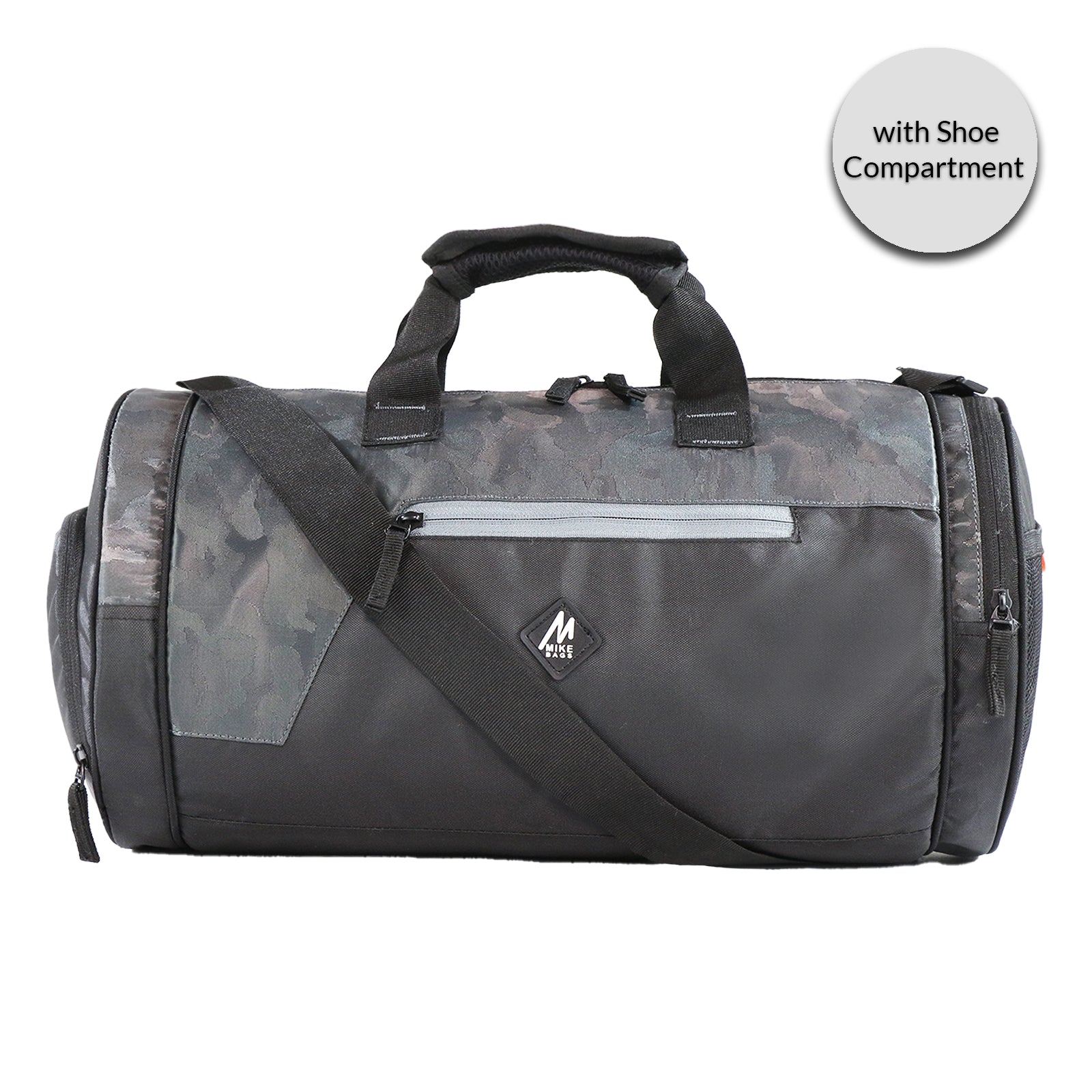Mike Dual Tone Pro Gym Bag with Shoe Compartment – Grey