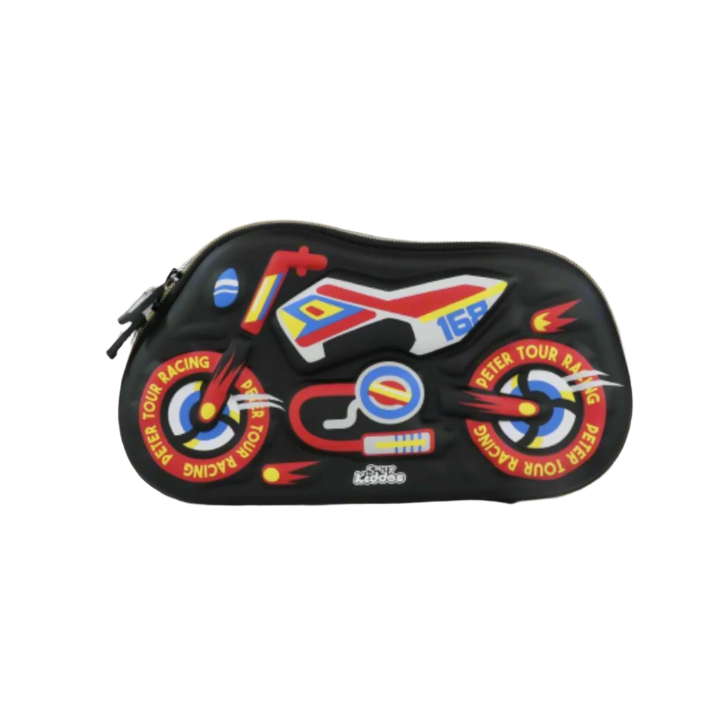 Smily kiddos Motor Bike Shaped EVA Pencil Pouch - Black
