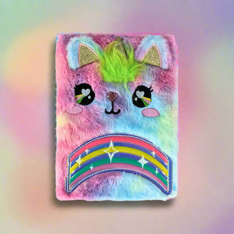 Image of Smily Kiddos Fluffy Note Book Rainbow Kitty