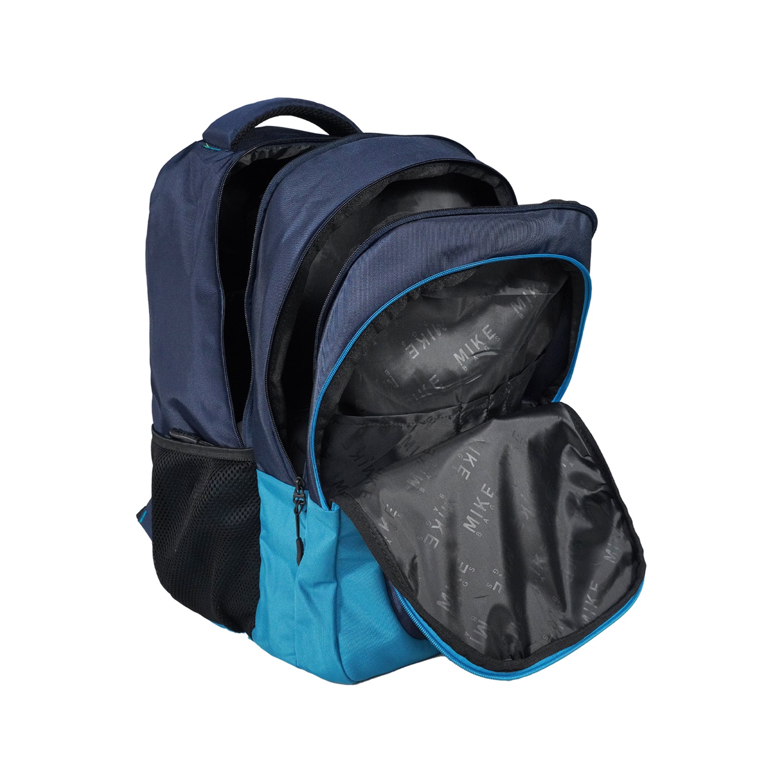 Mike Crayon Plus Laptop Backpack - Teal Blue & Navy Blue