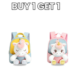 Smily Kiddos Unicorn Plush Backpack Combo – Pink & Yellow | Buy 1 Get 1