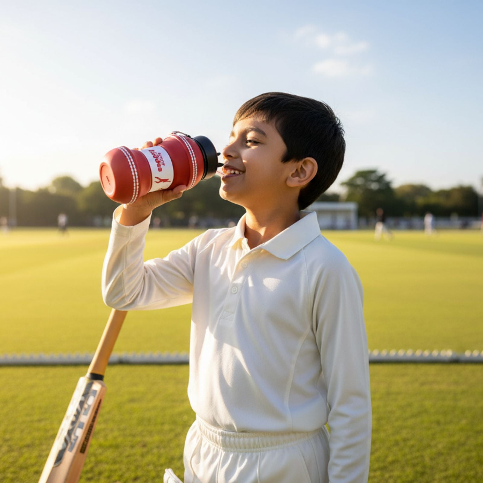 Smily Kiddos Expandable Water Bottle – Cricket Ball 550 mL