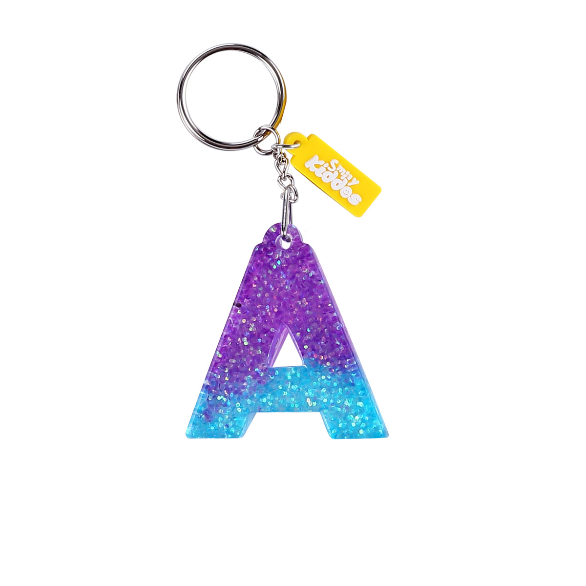 Smily Kiddos Alphabet Glitter Keychain (Purple & Blue)