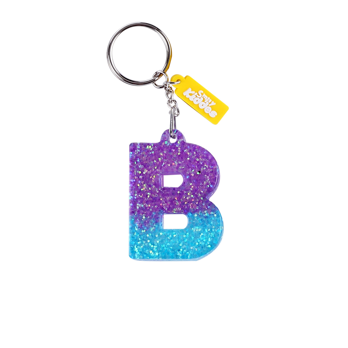Alphabet Glitter Keychain - Purple & Blue