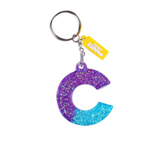 Smily Kiddos Alphabet Glitter Keychain (Purple & Blue)