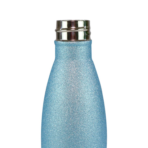 Image of Smily Kiddos 500 ML Stainless Steel Water Bottle  - Glitter Light Blue