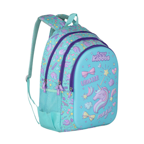 Image of Smily Kiddos Kids School Backpack Unicorn Theme | Sea Green