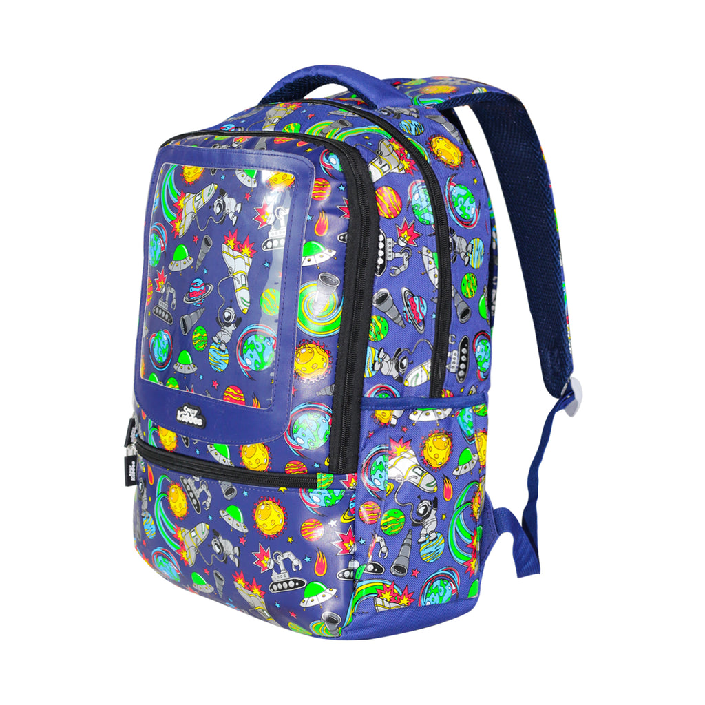 Smily Kiddos 17 inch Backpack Space Theme | Blue