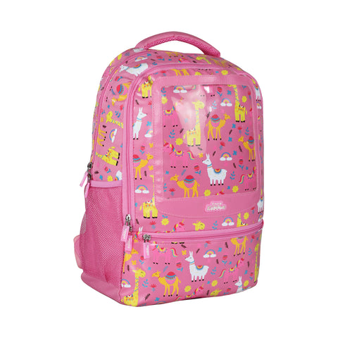 Image of Smily Kiddos 17 inch Backpack Animal Theme | Pink