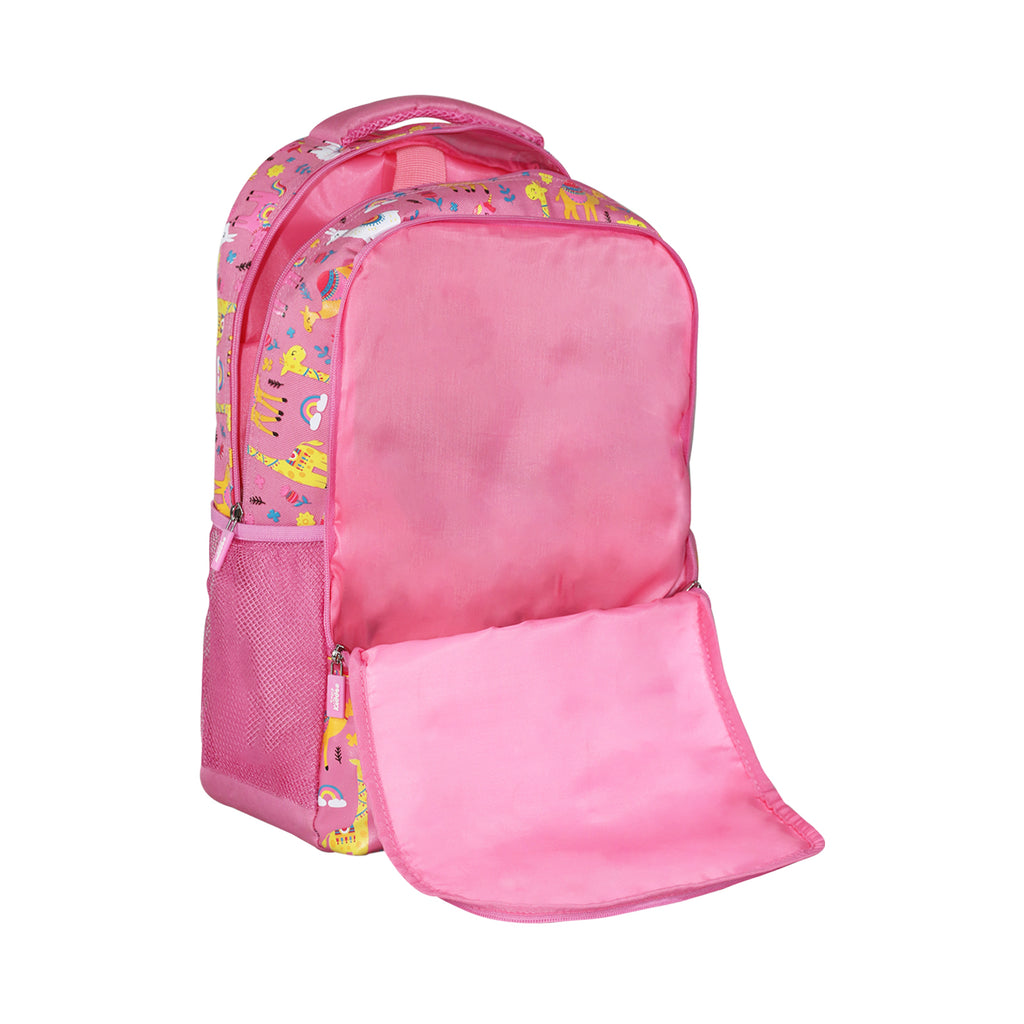 Smily Kiddos 17 inch Backpack Animal Theme | Pink