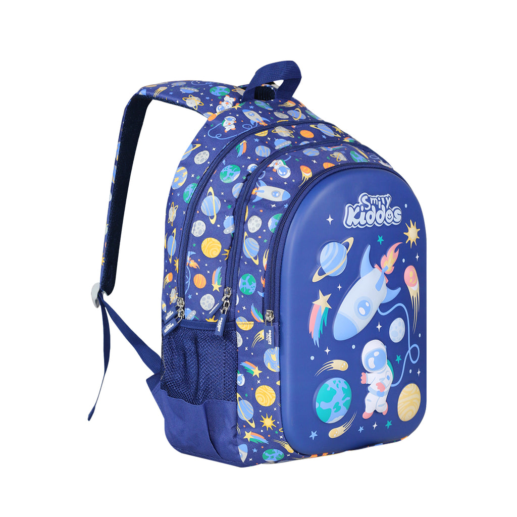 Smily Kiddos Kids School Backpack Space Theme | Blue