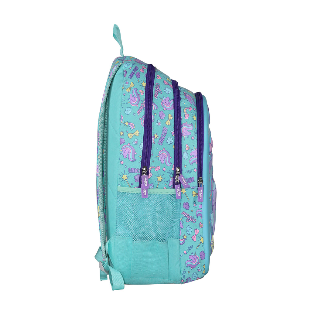 Smily Kiddos Kids School Backpack Unicorn Theme | Sea Green