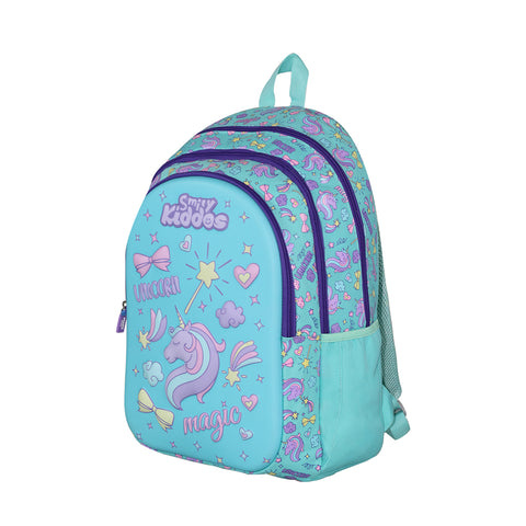 Image of Smily Kiddos Kids School Backpack Unicorn Theme | Sea Green