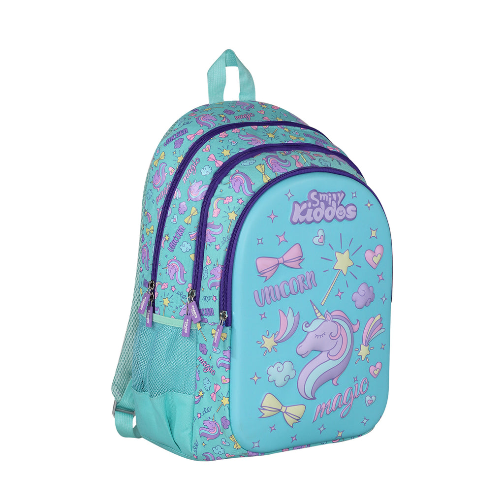Smily Kiddos Kids School Backpack Unicorn Theme | Sea Green