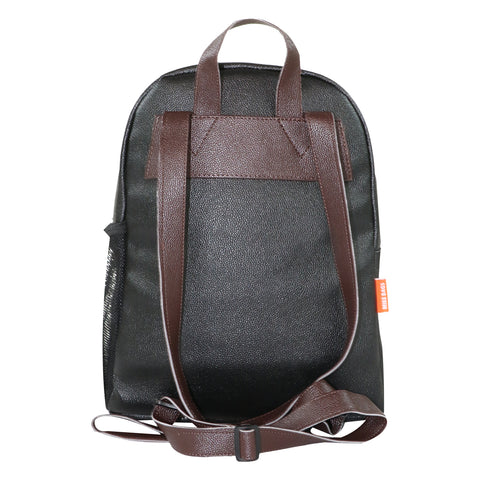 Mike Bags (OCTANE & CASTER ) Faux Leather Backpack | Men's and Women's | Black