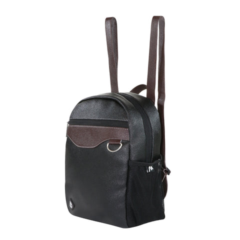 Image of Mike Bags (OCTANE & CASTER ) Faux Leather Backpack | Men's and Women's | Black