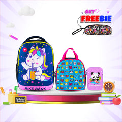 Smily Kiddos 3-in-1 School Combo Set – Rainbow Theme | Backpack, Lunch Bag & Hardtop Pencil Case | Box Packed (1 Set)