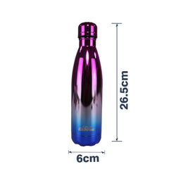 Stainless Steel Holographic Water Bottle - Glossy Purple dimension