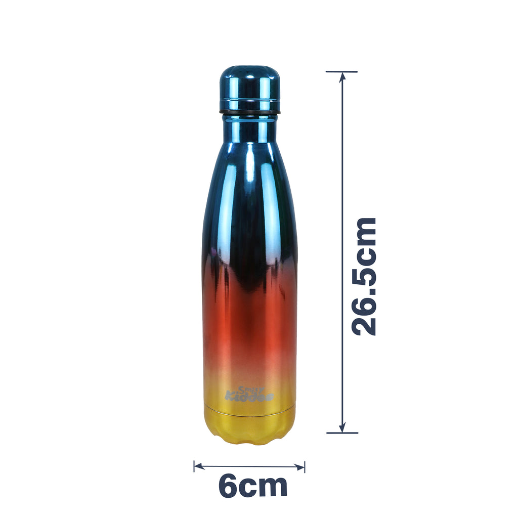 Smily Kiddos 500 ML Stainless Steel Holographic Water Bottle - Glossy Red
