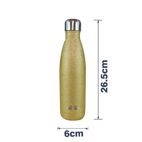 Image of Smily Kiddos 500 ML Stainless Steel Water Bottle  - Glitter Gold