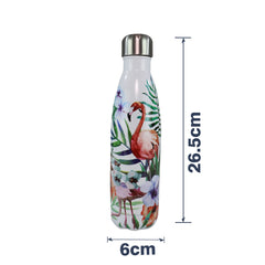 Stainless Steel Water Bottle  - Flamingo White DIMENSION