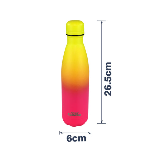 Image of Smily Kiddos 500 ML Stainless Steel Water Bottle  - Matte Yellow pink