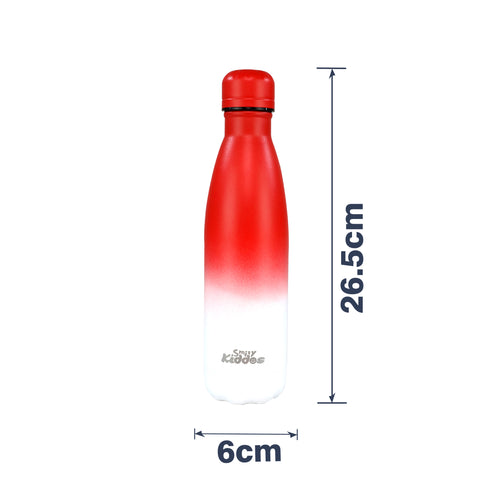 Image of Smily Kiddos 500 ML Stainless Steel Water Bottle  - Matte Red White