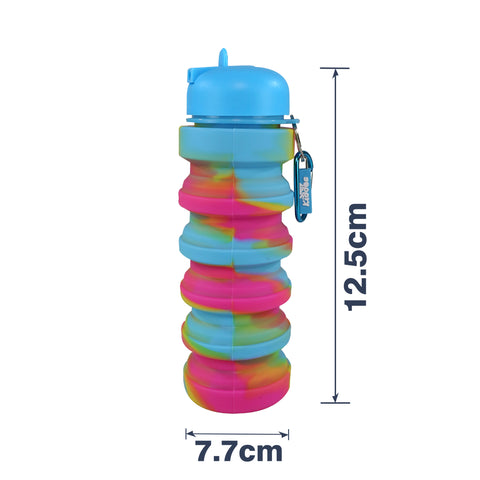 Image of Smily Kiddos Silicone Expandable & Foldable Water Bottle Light Blue