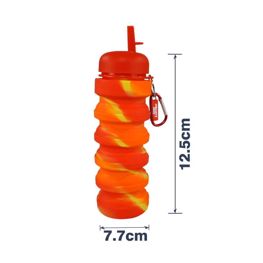 Smily Kiddos Silicone Expandable & Foldable Water Bottle Red