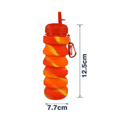 Silicone Expandable & Foldable Water Bottle Red sipper bottles dimensions