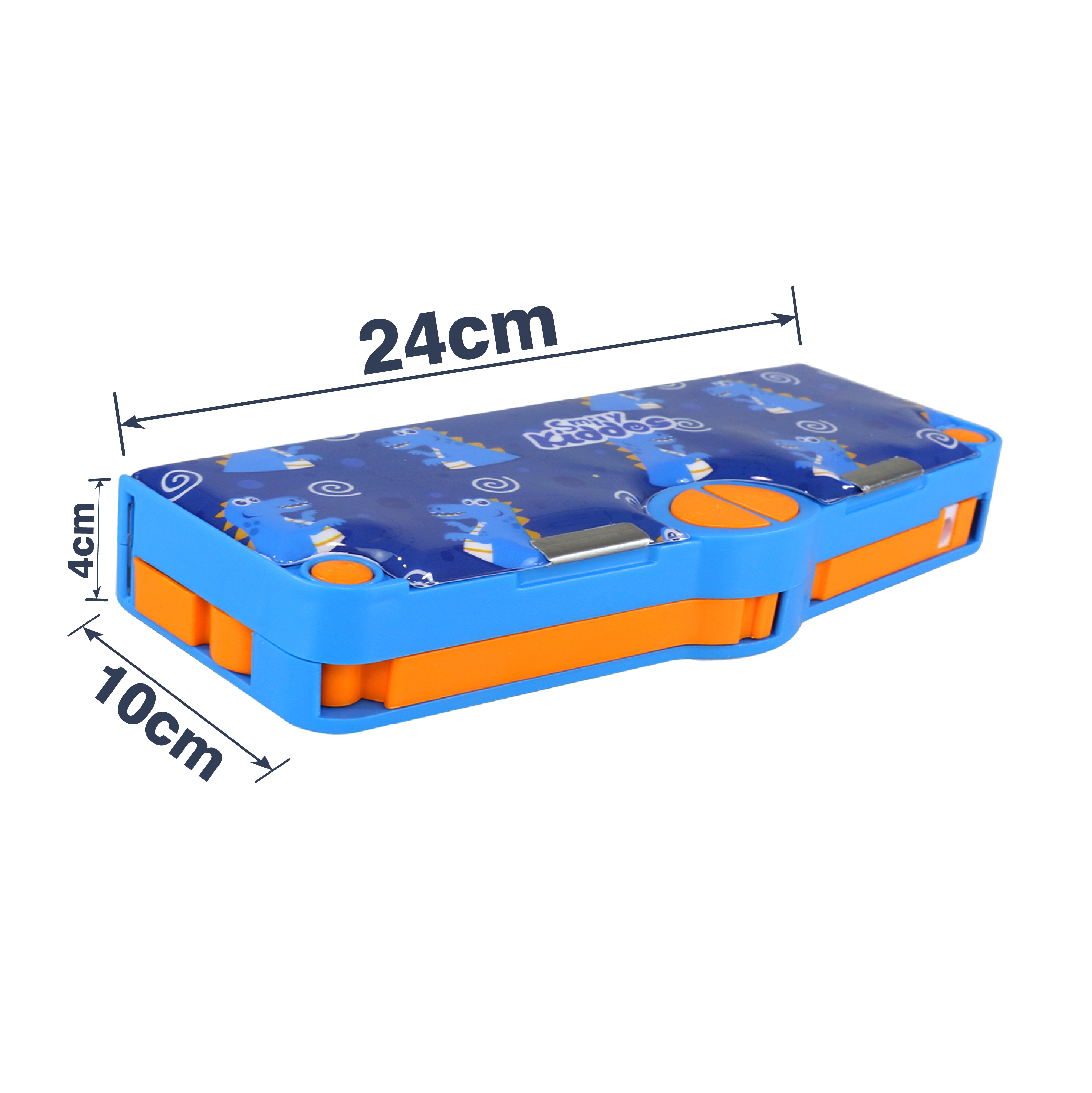 Smily Kiddos Multi Functional Pop Out Pencil Box for Kids Stationery for Children - Dino Theme - Blue