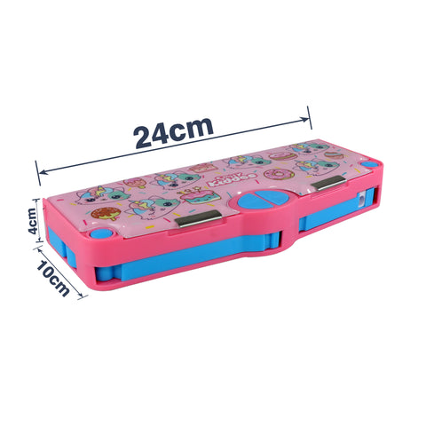 Image of Smily Kiddos Multi Functional Pop Out Pencil Box for Kids Stationery for Children - Unicorn Kitty Theme -Pink