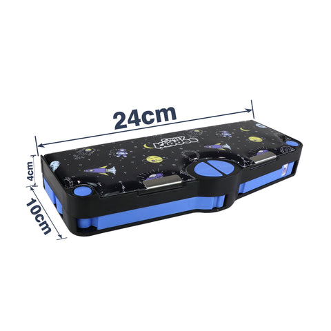 Image of Smily Kiddos Multi Functional Pop Out Pencil Box for Kids Stationery for Children - Space Theme- Black