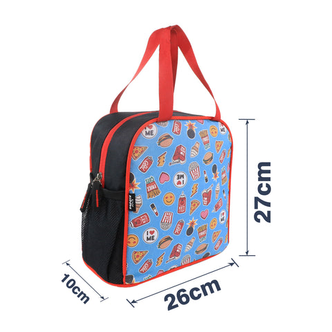 Image of Smily kiddos joy lunch bag- Fast Food Theme - Teal blue